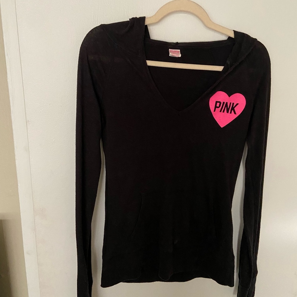 Victoria’s Secret PINK Y2K style pull over hoodie with pink wording in the back